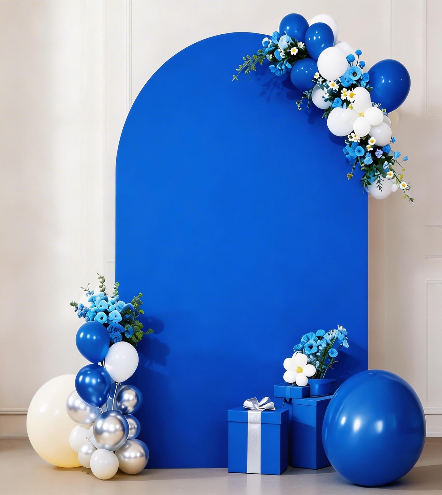 7.2 FT Royal Blue Arch Backdrop Cover Spandex Fitted Wedding Arch Stand Cover…