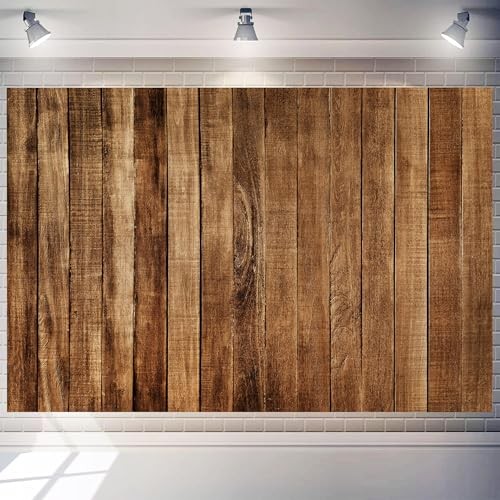 7×5 ft Wood Backdrop for Photography Rustic Brown Wooden Board 7×5 FT Vintage