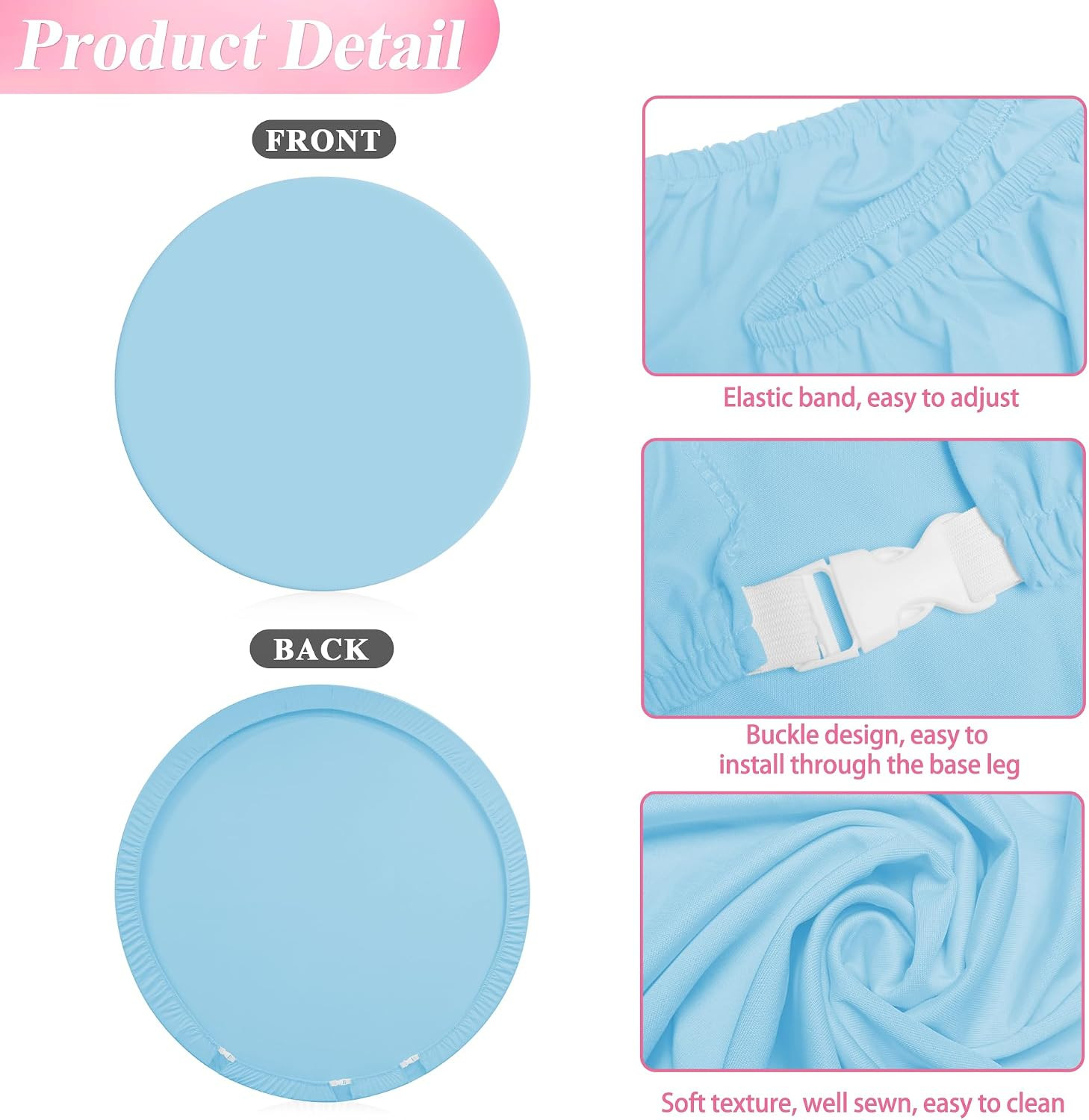 6.6FT round Backdrop Cover round Arch Covers with Buckles Polyster Dusty Blue Ci