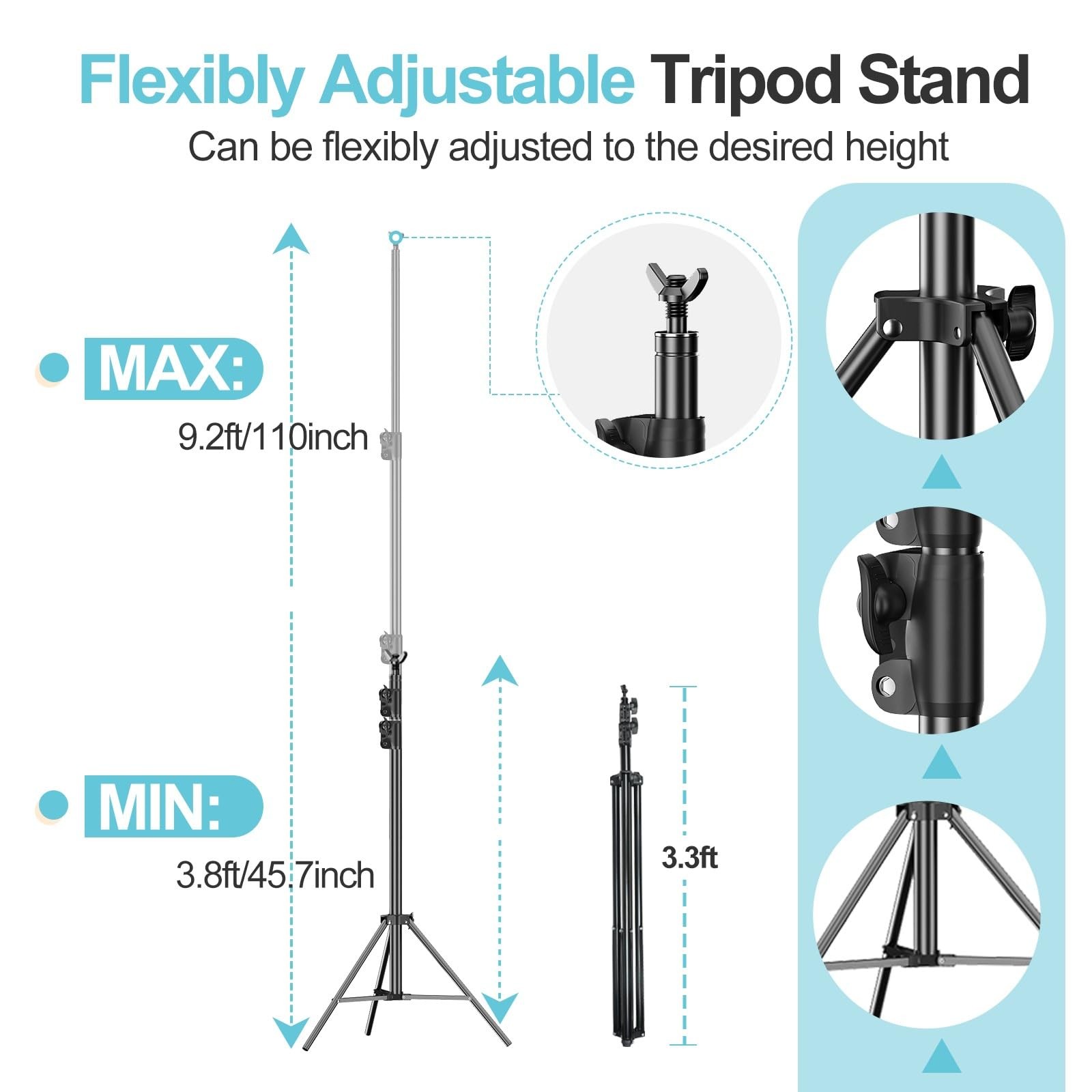 Heavy Duty Background Stand, 9.2 x 10ft Adjustable Backdrop Support System Ki…