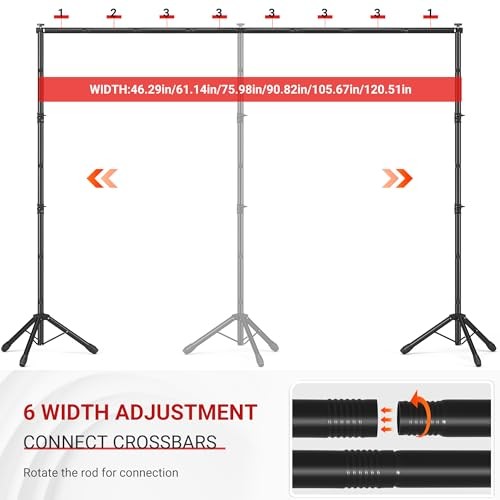 10×8.5 FT Backdrop Stand for Parties, Adjustable Photo Backdrop 10×8.5ft Black