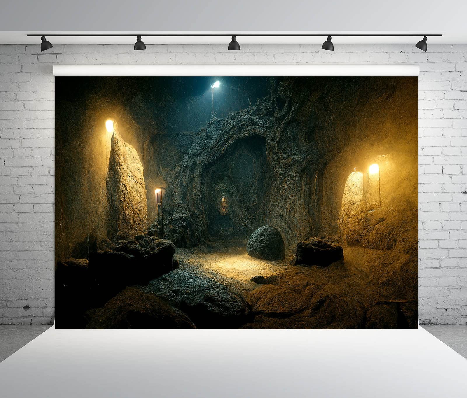 BELECO 7x5ft Fabric Dark Medieval Castle Dungeon Backdrop for 7x5FT, A14838