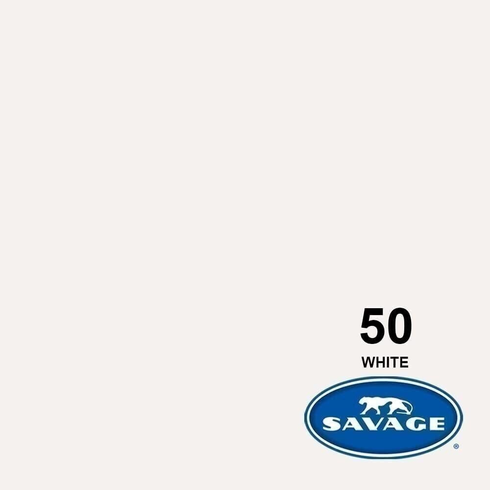Savage Seamless Paper Photography Backdrop – #50 White (107 in x 36 ft)