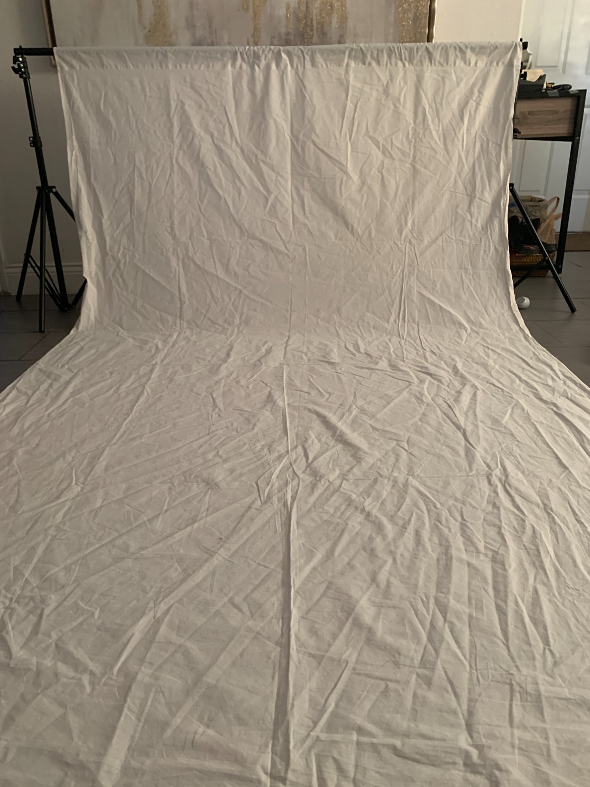 Photo Background Support System with 8.5 x 10ft Backdrop Stand Kit, 100% Whit…