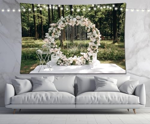 7ftx5ft Wedding Backdrop for Photography Cradle Ceremony Flowers 7x5FT B1-548
