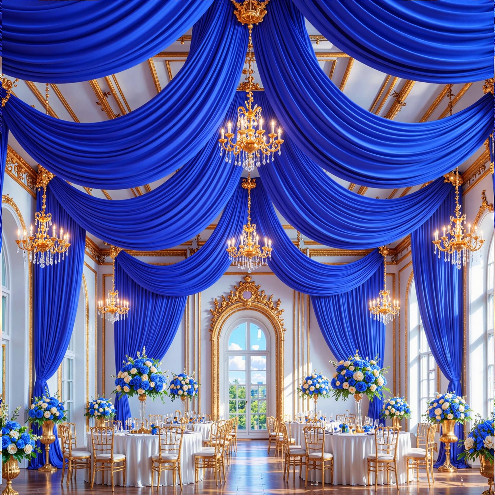 10 x 12ft Royal Blue Backdrop Curtains Wrinkle-Free Photo Drapes for Wedding …