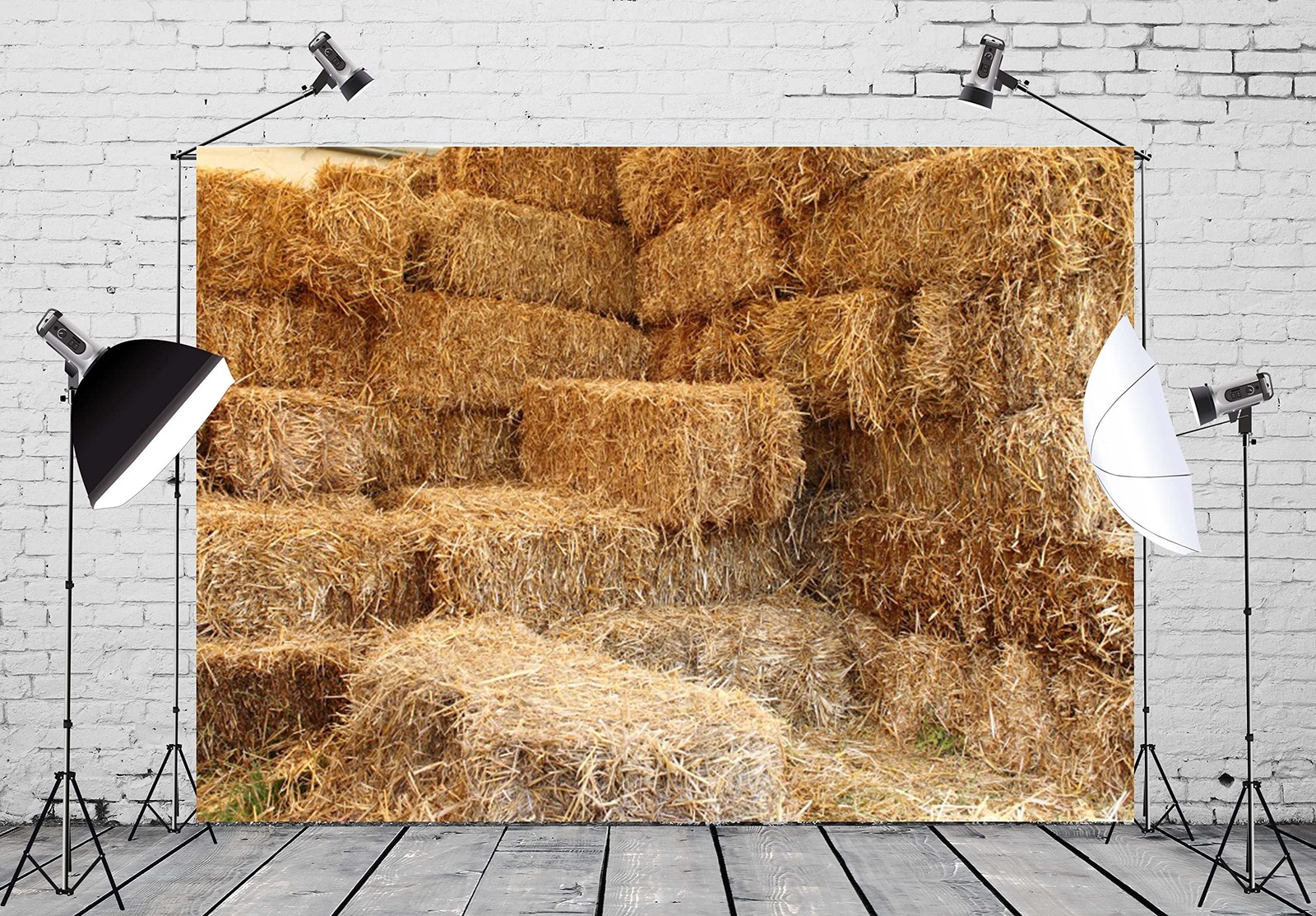 7x5ft Fabric Farm Haystack Photography Backdrop Autumn Fall Harvest Barn Decor