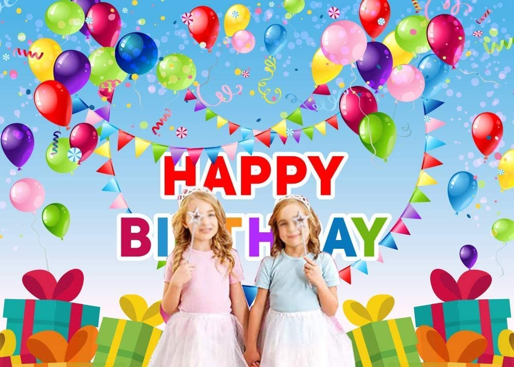 Colorful Happy Birthday Theme Photography Backdrop 5×3 feets, multicolor