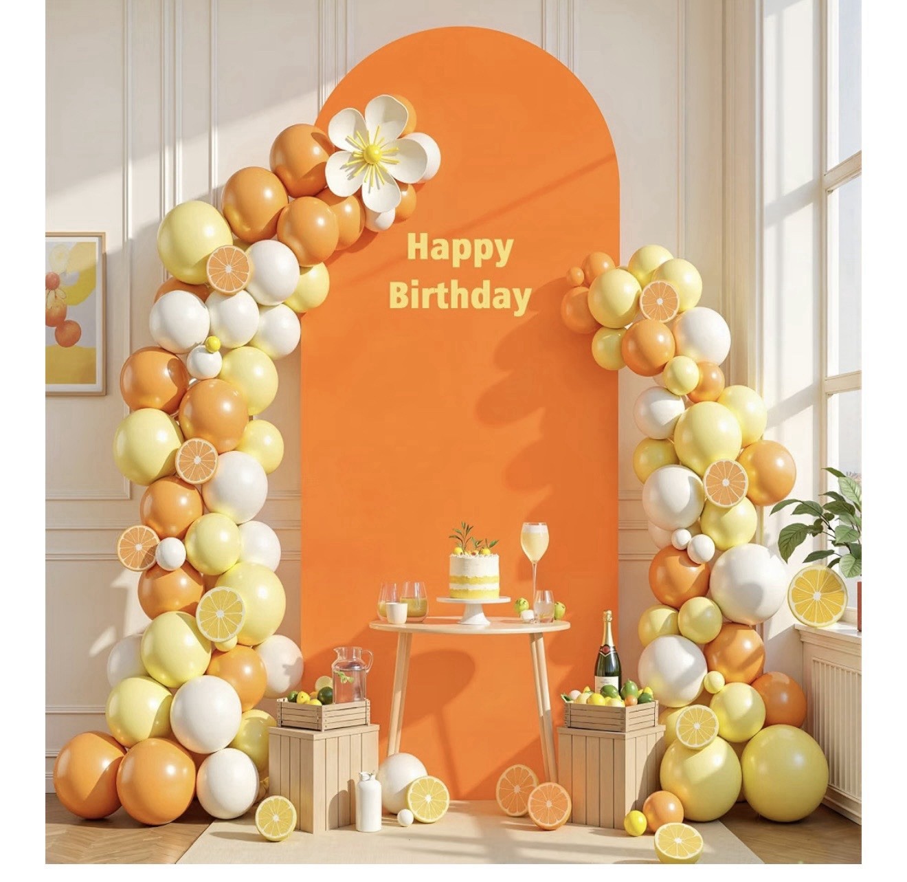 Wedding Arch Cover 6FT Orange Backdrop Stand Cover Round Top Stand Cover (T-62)
