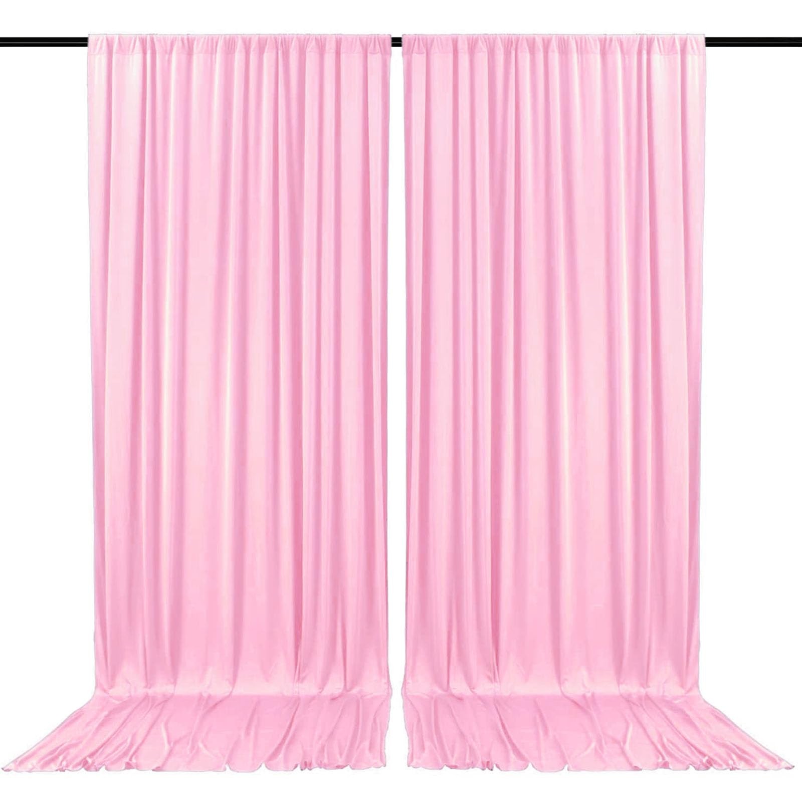 Best 2 Panels Rose Pink Backdrop Curtain, 10 x 7 Feet Background Curtains for