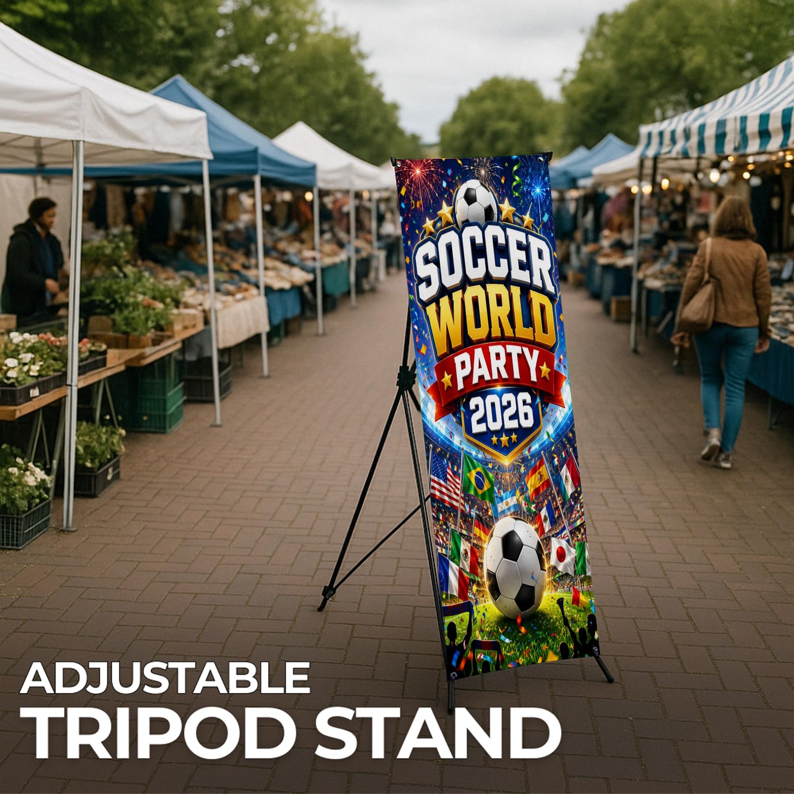 X-Stand Banner Display for Soccer Decorations by DC Compatible with F1FA | Fo…