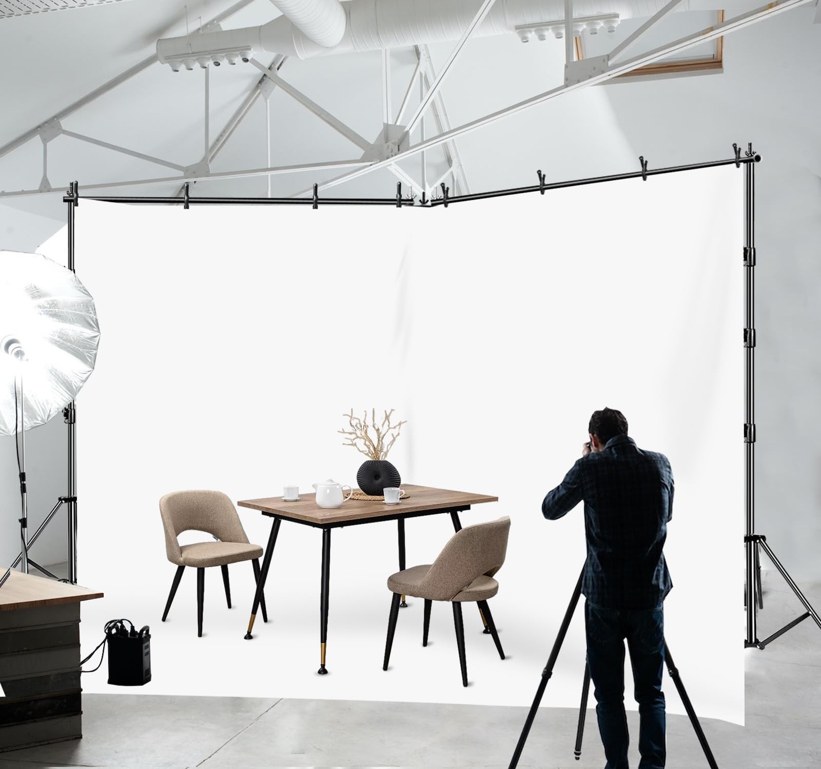Photo Video Studio 20ft (Wide) x 10ft (Tall) Heavy Duty Adjustable Width & Le…