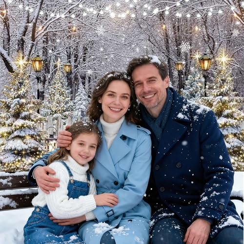 White Snow Forest Backdrop – 7x5ft (82″x60″) – Winter Scene