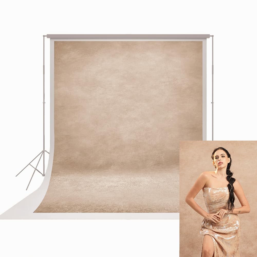 6x8ft Beige Abstract Textured Professional Photography Backdrop Fabric for St…