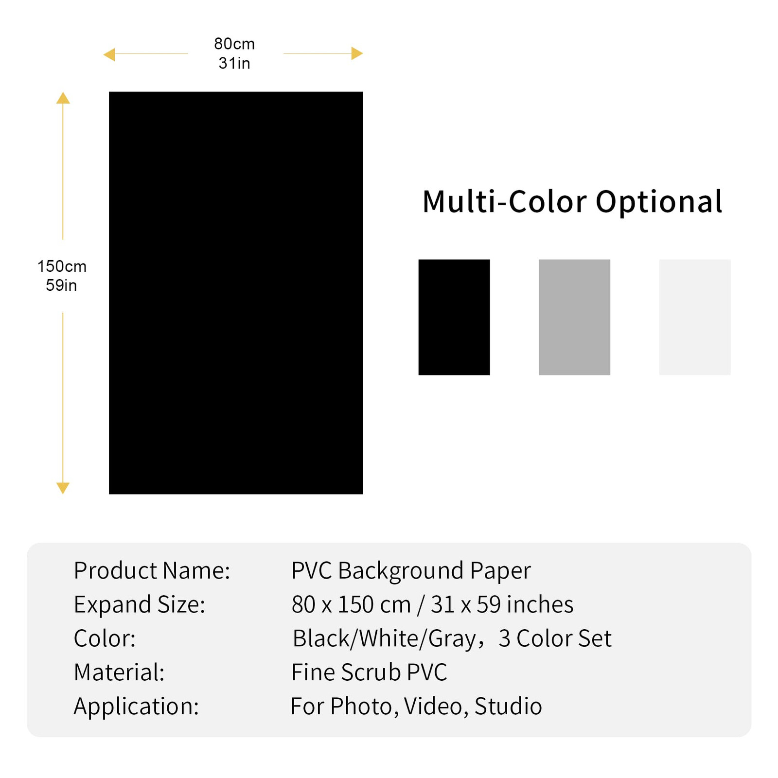31x59inch (80x150cm) Photography PVC Backdrop Background Matte Vincly Seamles…