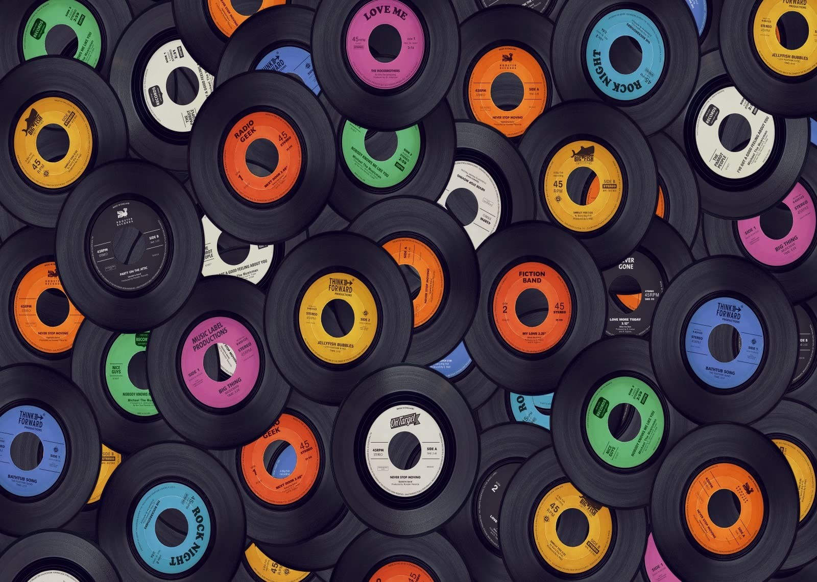 BELECO 7x5ft Fabric Retro Music Records Backdrop 1950s Rock 7x5FT, A11404