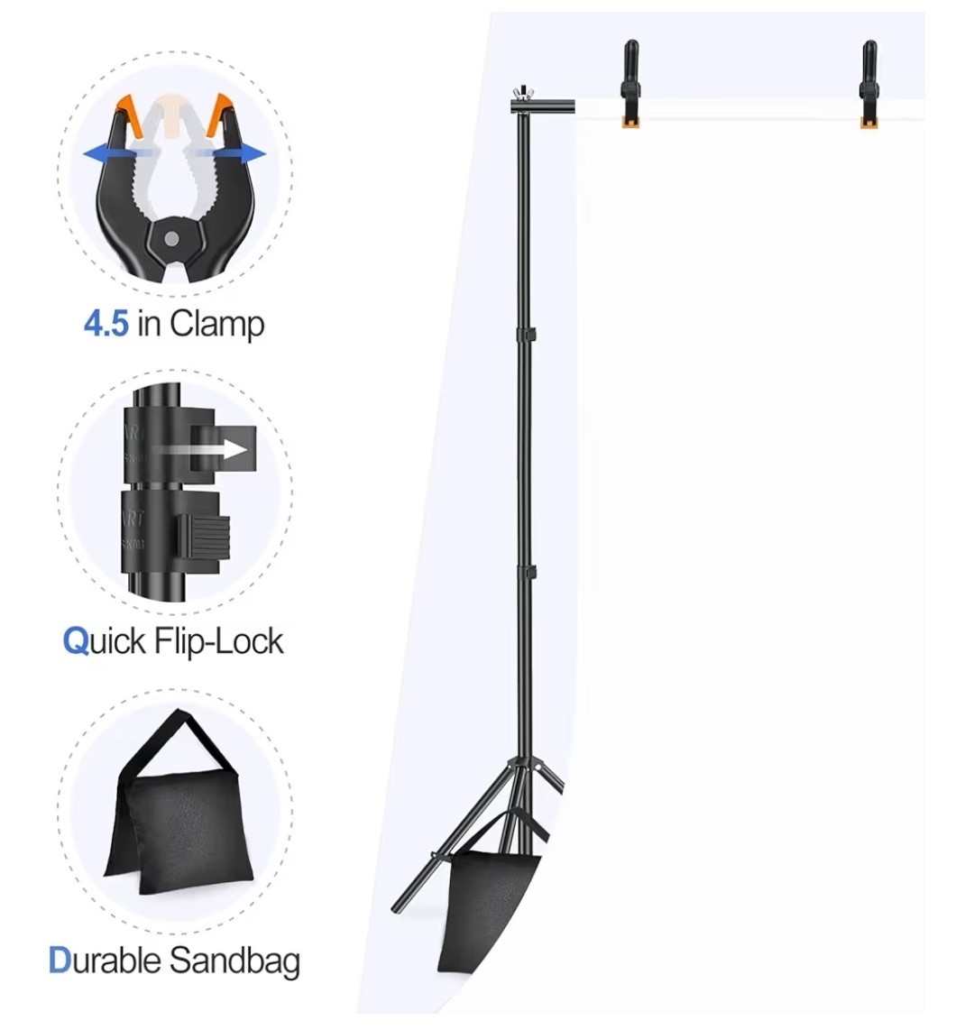 New In Box Backdrop Stand 10x7ft Adjustable Background Stand Support kit