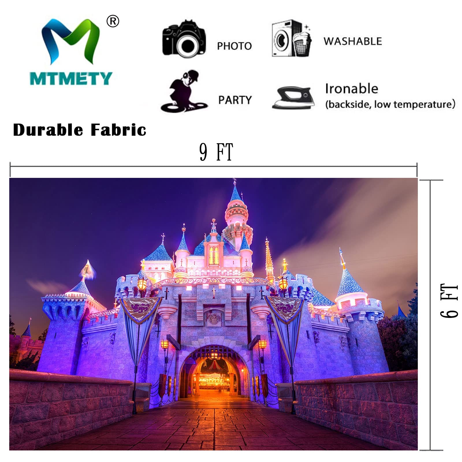 Happy Birthday Backdrop Fantasy Castle Night Background 9x6ft RBJLSME034