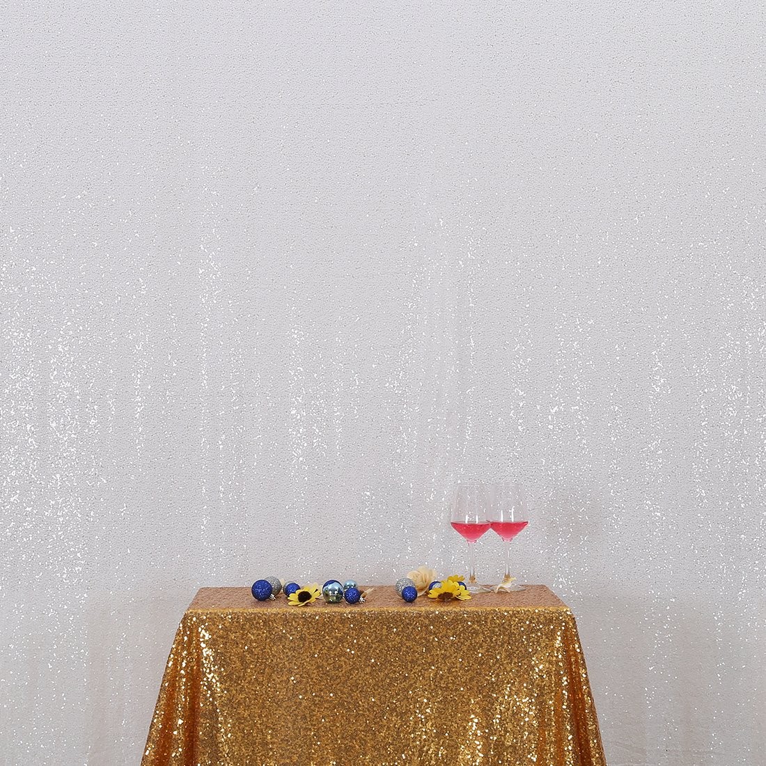 White Sequin Photography Backdrop Curtain 6FT x 8FT Party Decor