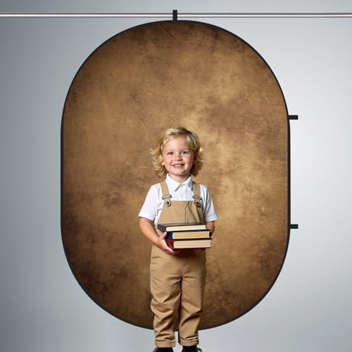 5×6.5ft Collapsible Backdrop Pop Up Photo Backdrops Grey Brown Portable CB02