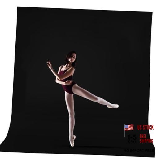 Backdrop for Photography, Large Seamless Polyester Fabric Pure 10x12ft Black