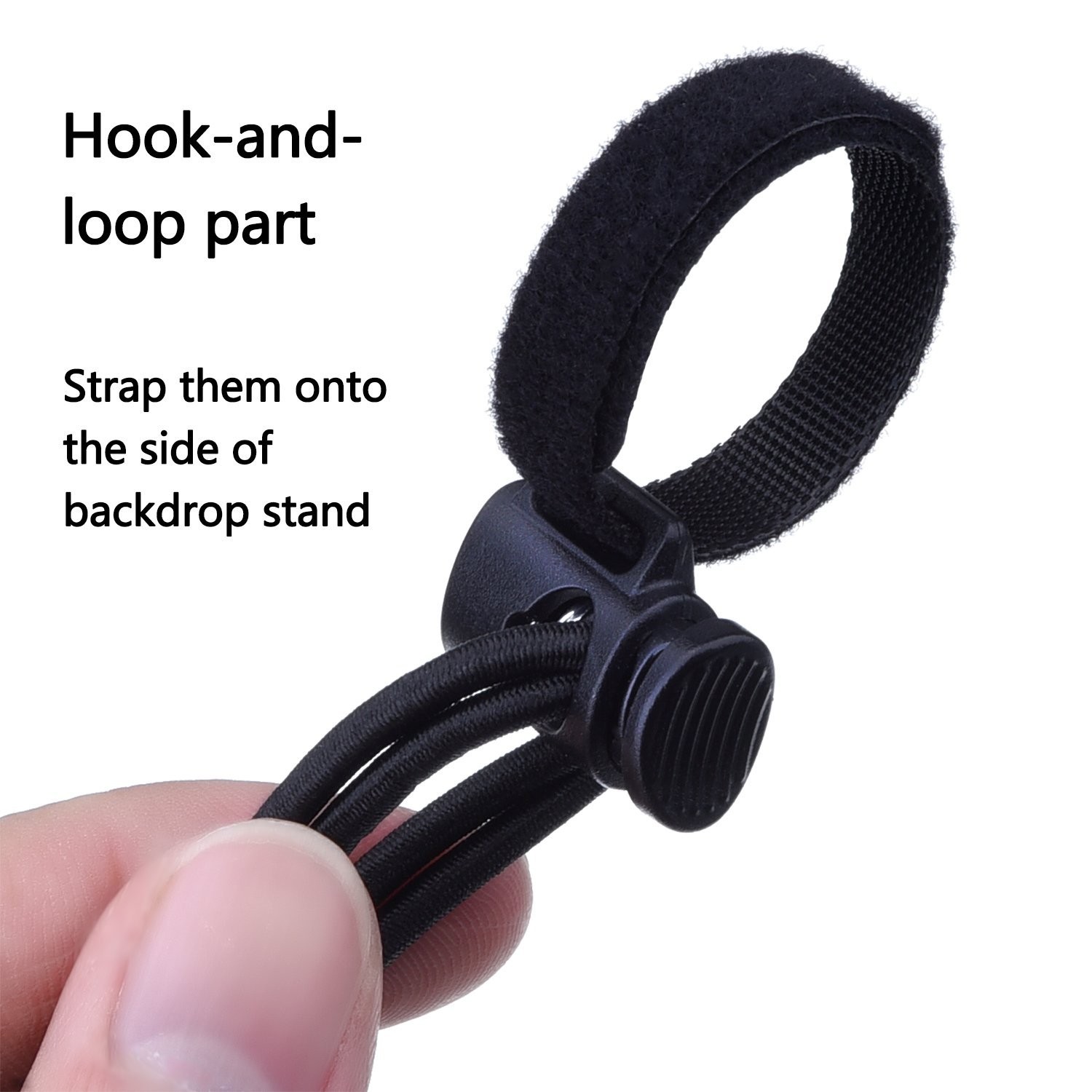 Backdrop Background Clips Holder for Photo Video Studio, 12 One Size, Black