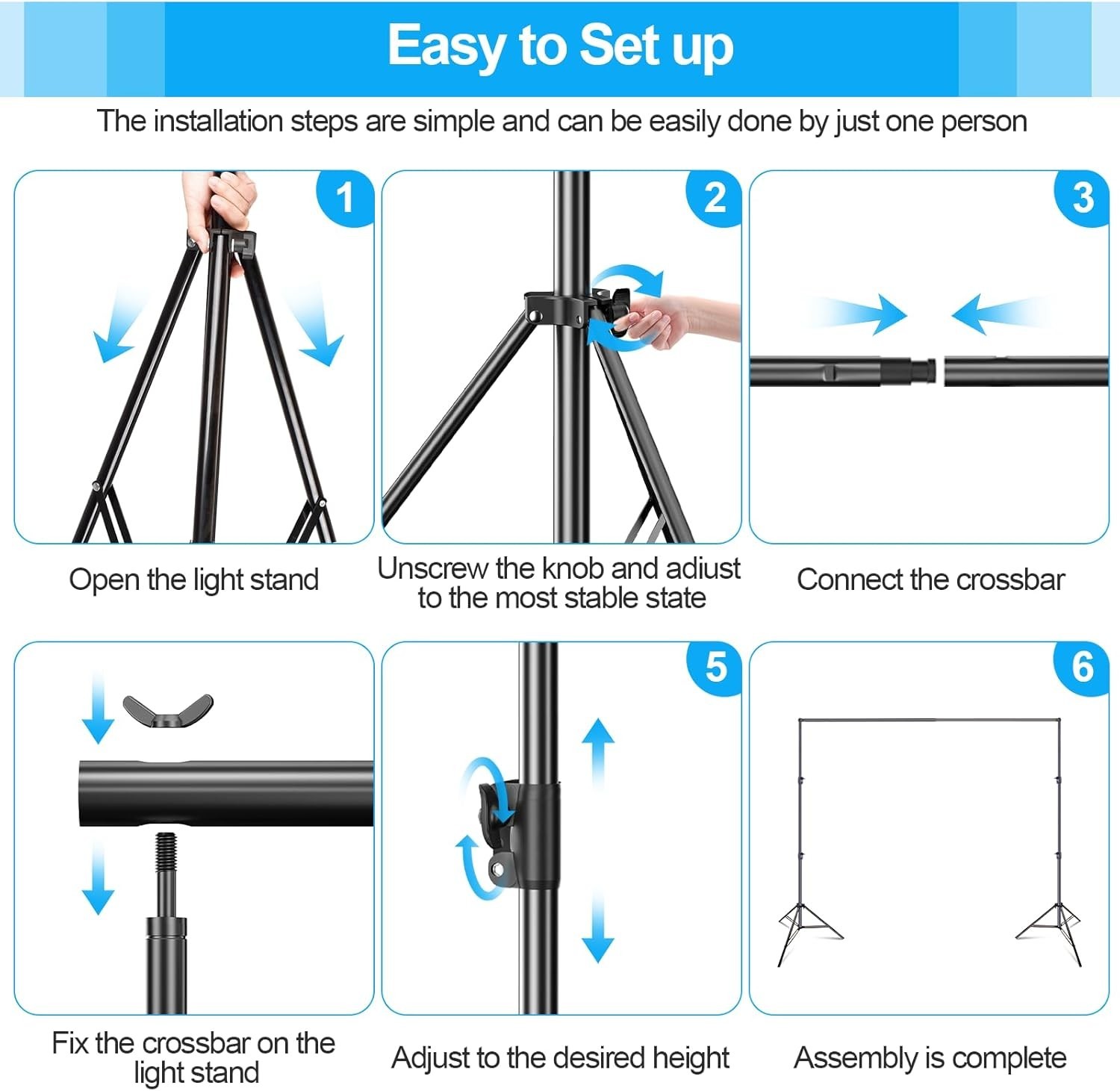 Heavy Duty Backdrop Stand 10x12ft with Portable Carry Bag for Ultimate Stability