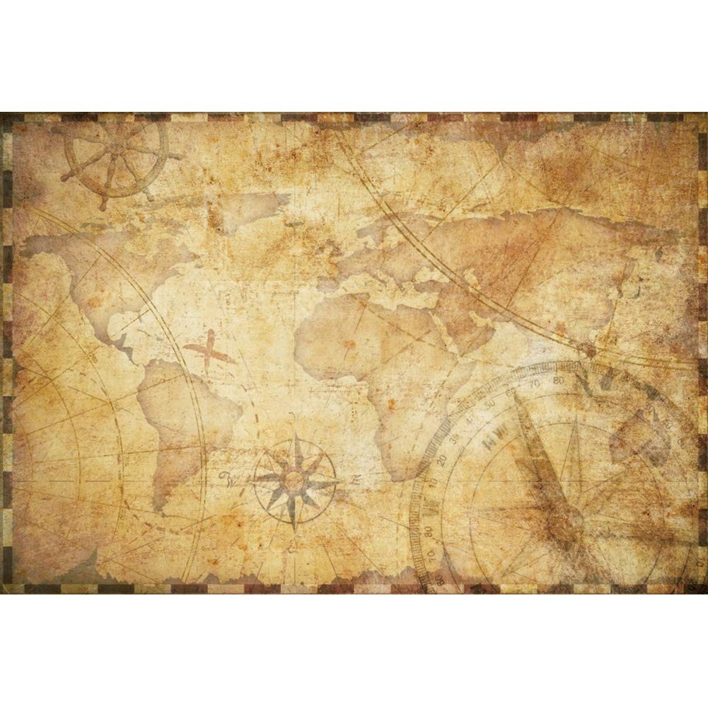 YongFoto 5x3ft Vintage Old Travel World Map Backdrop 5x3ft, NBK34468