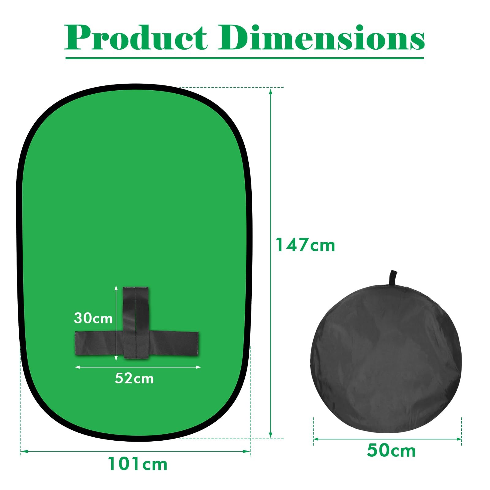 Green Screen Backdrop, 58in Portable Green Screen Chair with Stand Double Sid…
