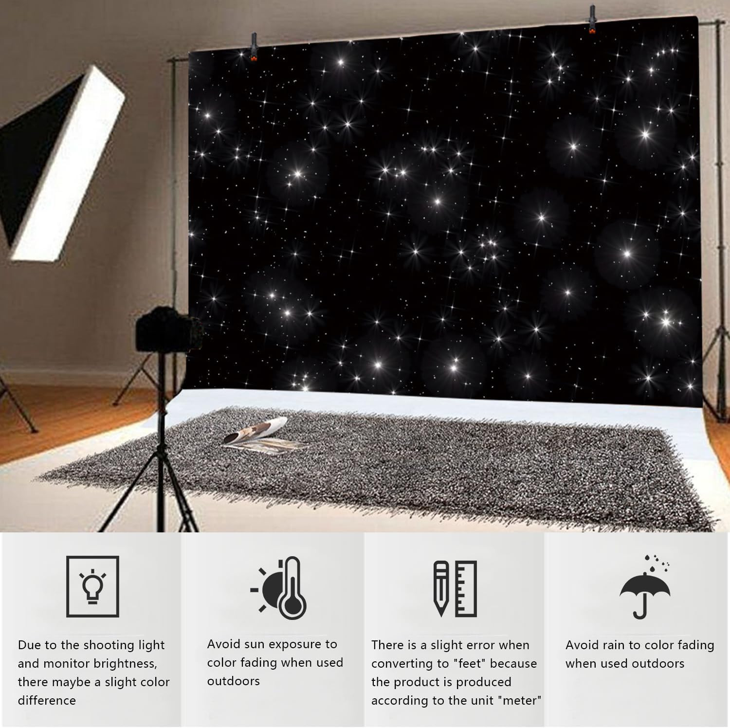 Night Sky Stars Backdrop 20X10Ft Universe Space Starry Galaxy Stars Photography