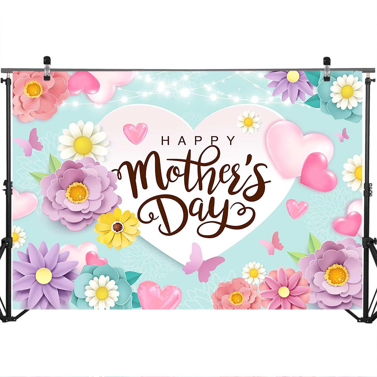 Happy Mother’s Day Backdrop 7x5ft Mother’s Day Floral Background Mother’s Day Pa