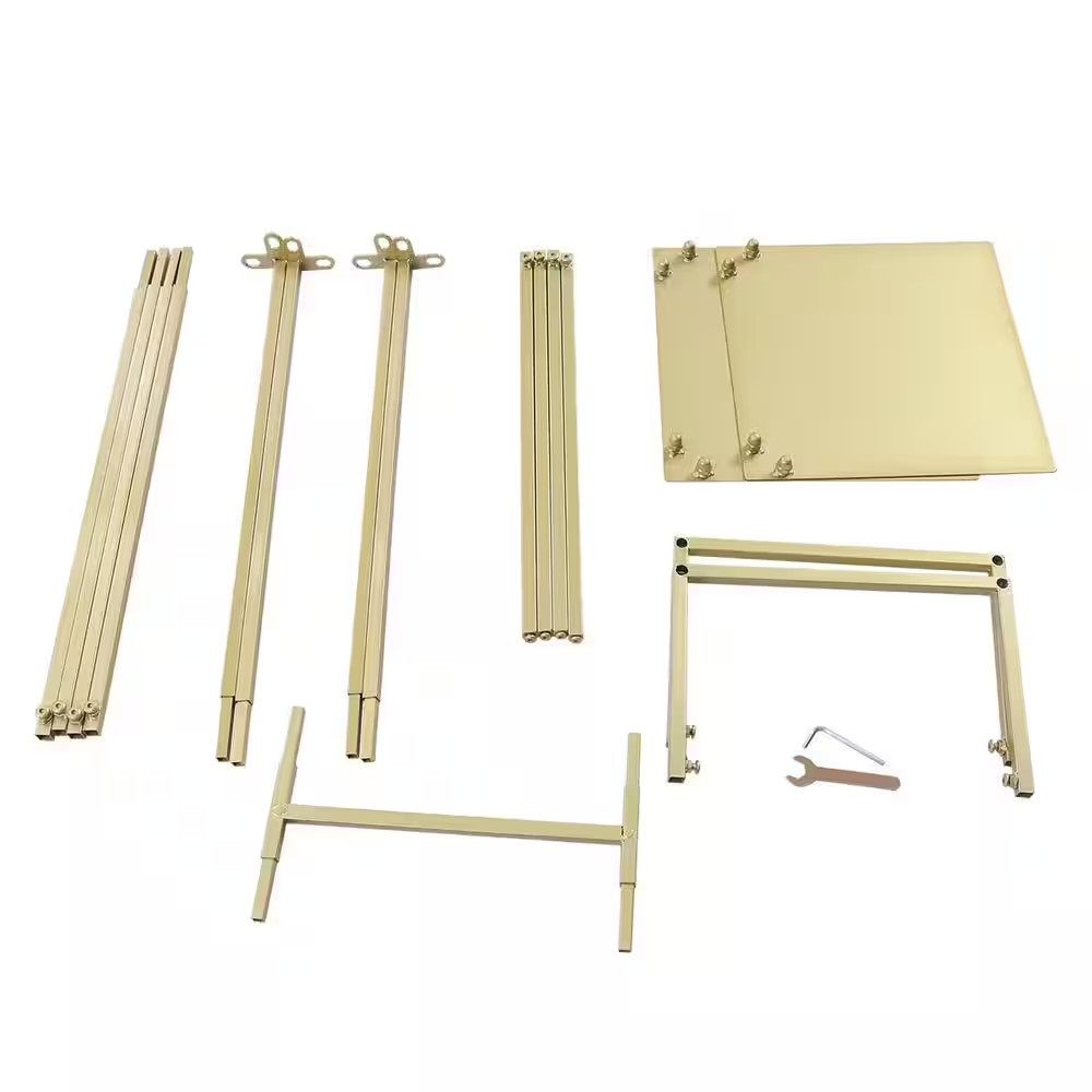 47.28 In. X 39.4 In. Gold Square Metal Wedding Garden Arch Backdrop Stand Arbor