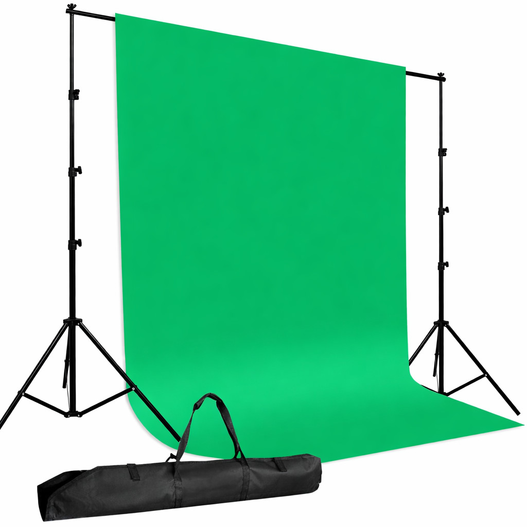 Photo Background Support System 8.5 x 10ft Backdrop Stand Kit, Green Chromakey