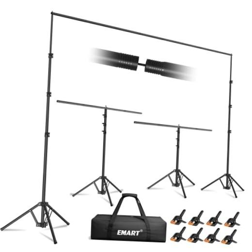 3-in-1 Backdrop Stand Kit 10×8.5 ft for Photography Studio, T 10×8.5ft Black