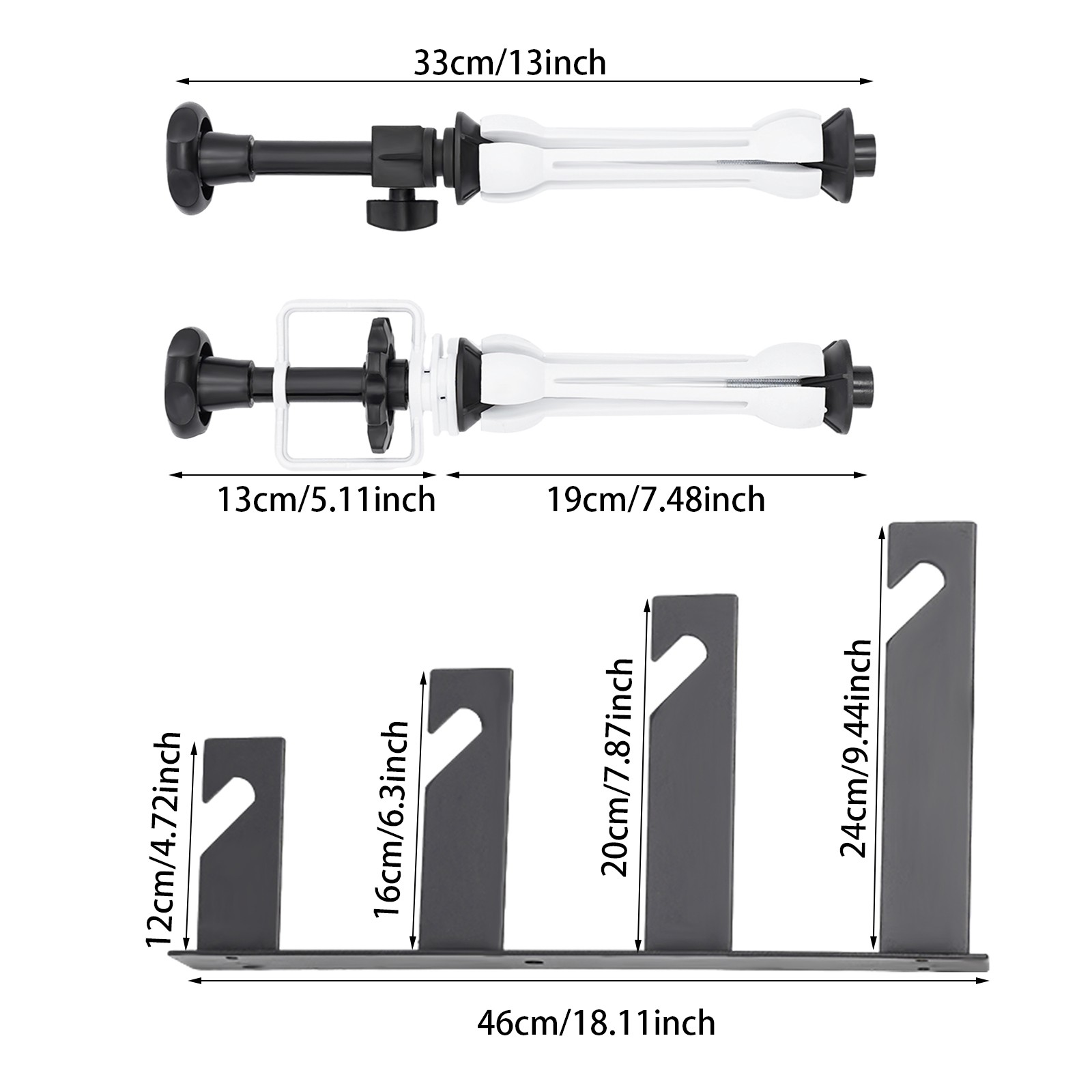 Photography 4 Roller Backdrop Wall Mount Manual Background Roller Support System