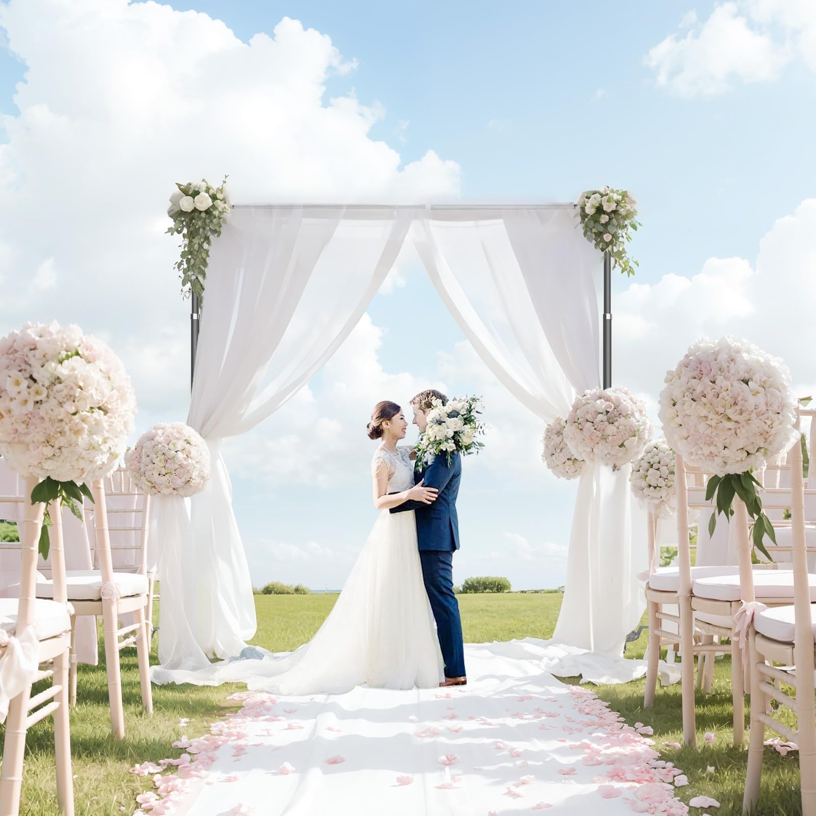 Pipe and Drape Backdrop Stand Kit, Heavy Duty Adjustable Photo Background 10f…