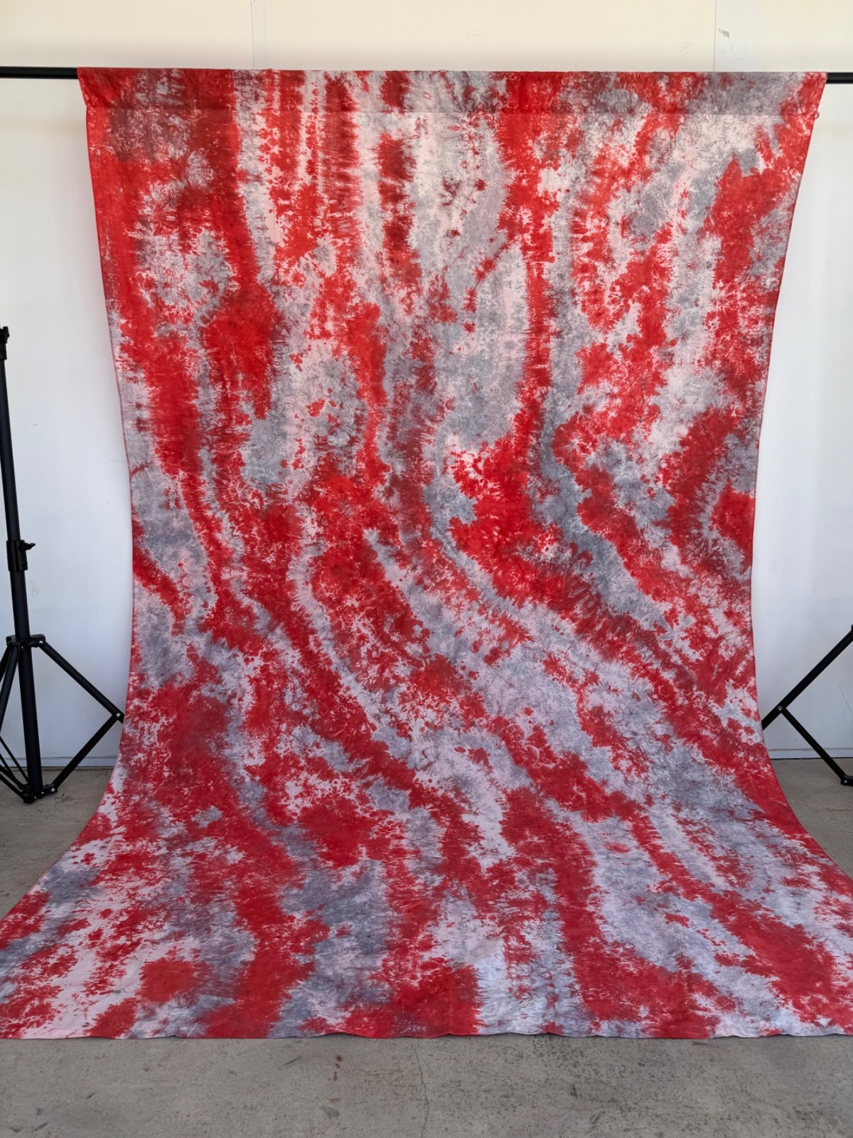 6×9 ft Red & Gray Abstract Backdrop Dyed Background Photography Backdrop Cotton