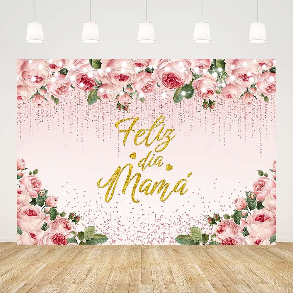7x5ft Feliz Dia Mama Backdrop Mexican Happy Mother’s Day Photography Background.