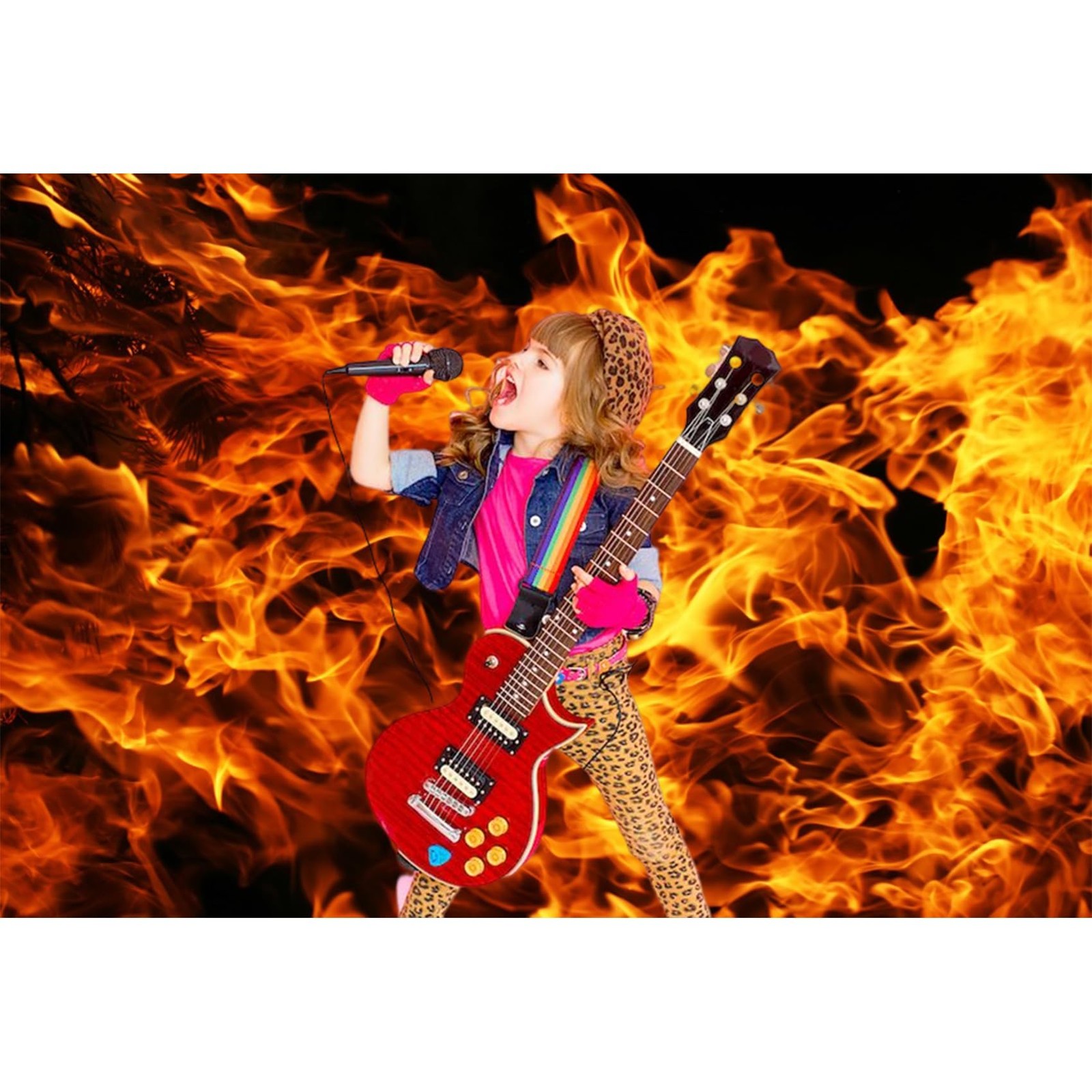 5x4Ft Raging Fire Backdrop Flame Decor Black Photography Campfire Studio Prop