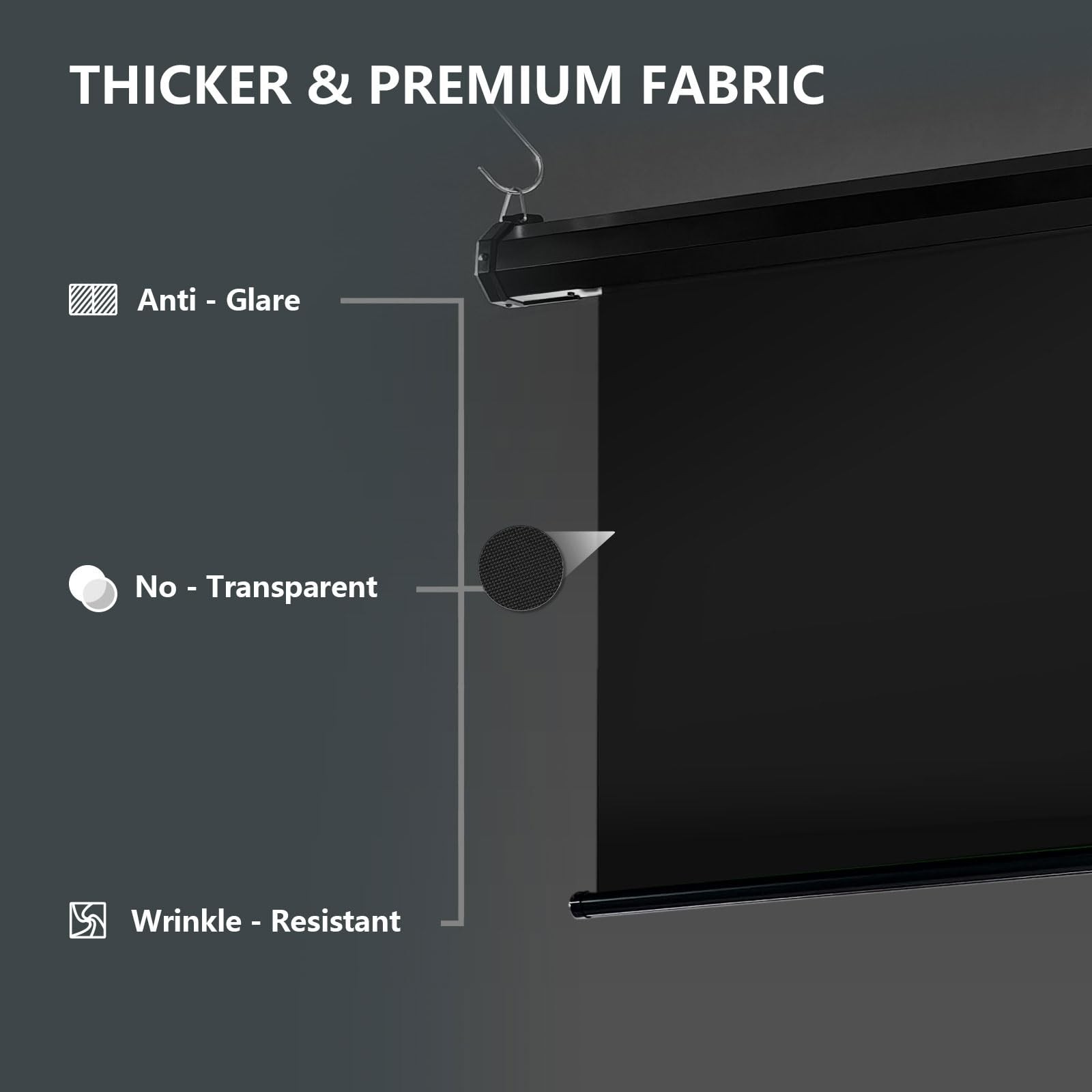RAUBAY Motorized Pull Down Black Screen Standard(59.8 x 86.6in),