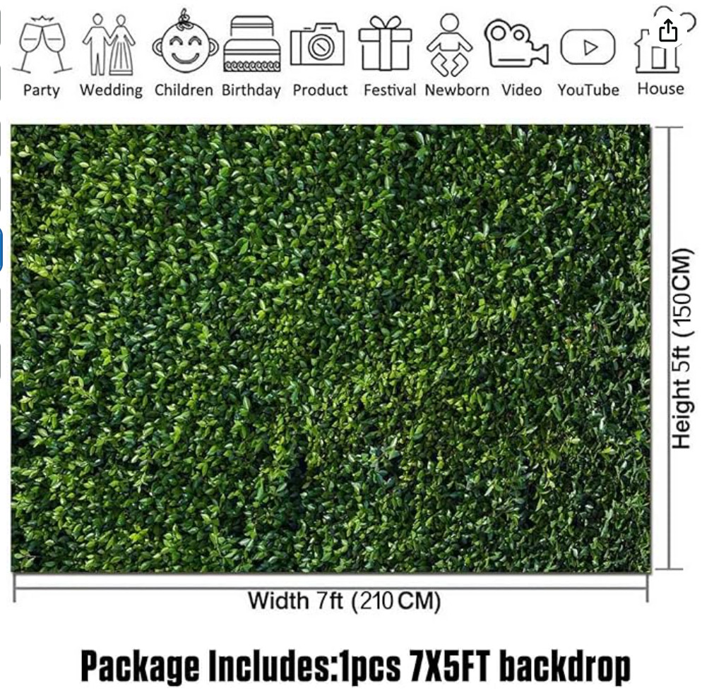 HQM 7x5FT Nature Spring 3D Green Leaves Theme Photo Background Wedding 7×5 FT