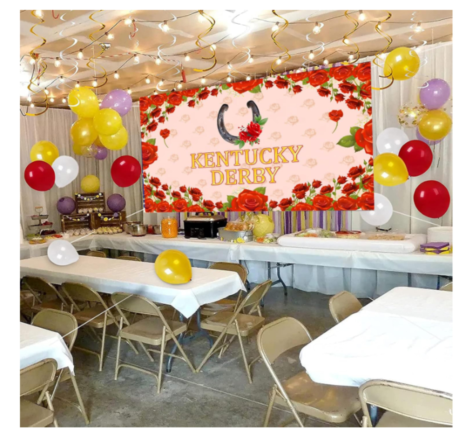 Kentucky Derby Photo Backdrop Large 71″ x 43″ Derby Day Banner Horse Race Party