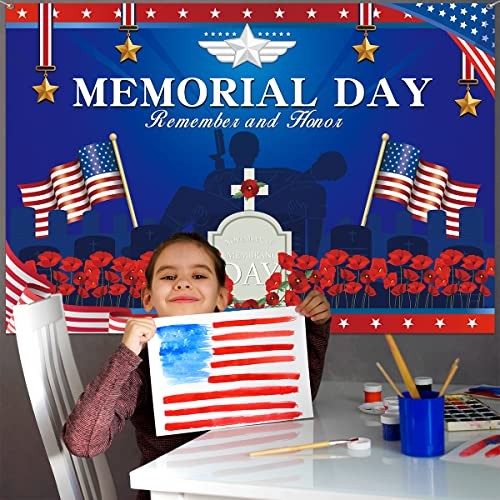 Veterans Day Decorations – Memorial Day Background Banner Red and Blue banner