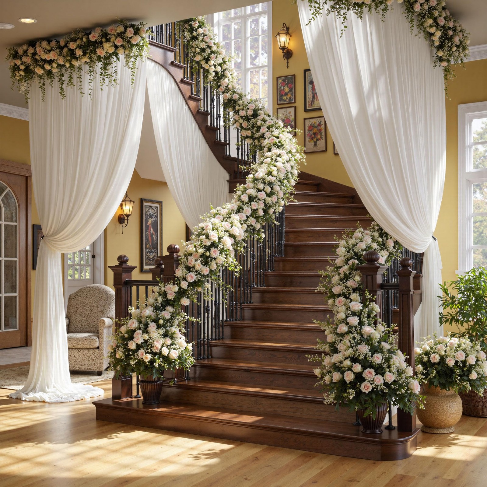 10x12ft White Backdrop Curtain For Wedding 2 PCS Wrinkle Free Photo Drapes
