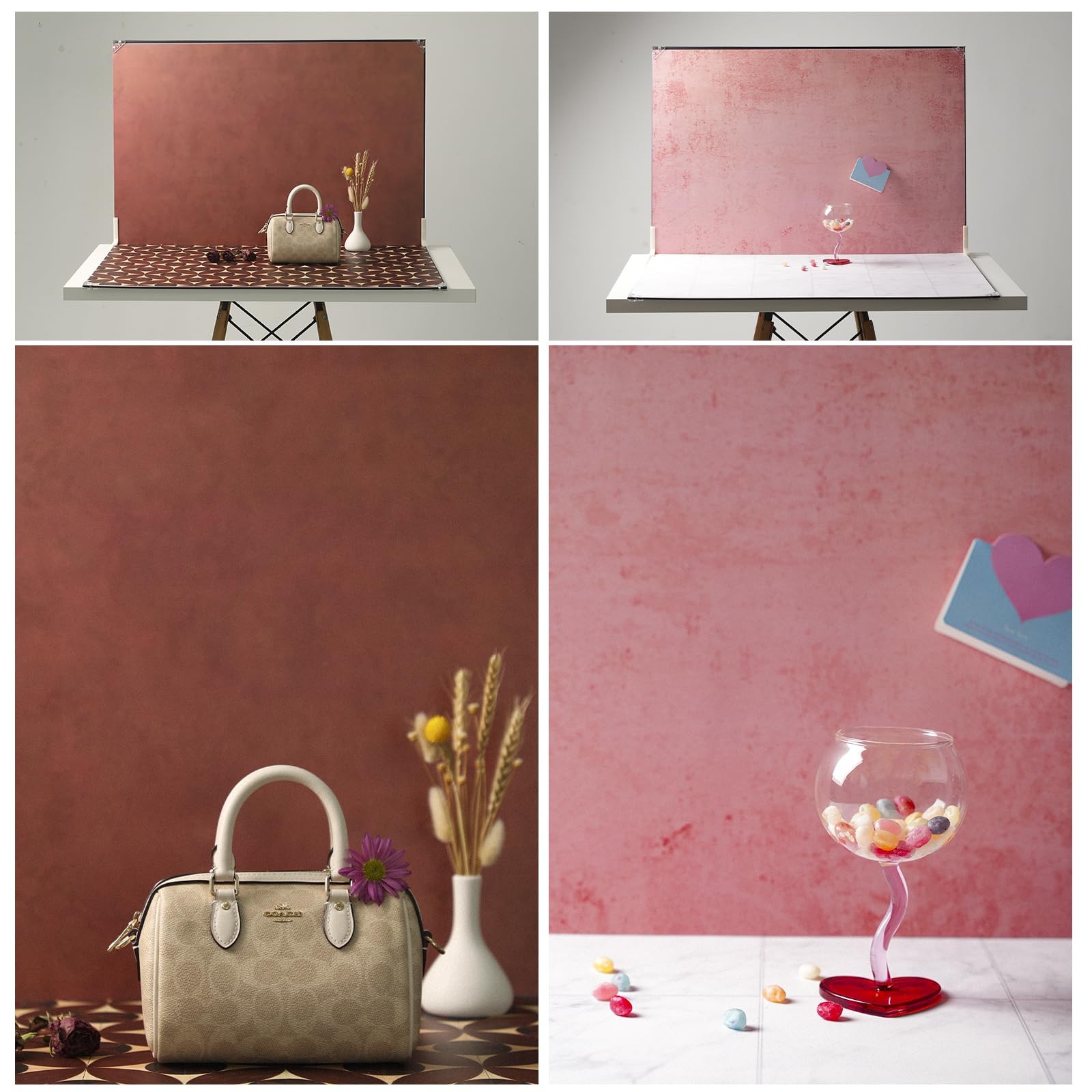 Product Photography Backdrops, 23×35 10Pcs 20 Patterns Double-Sided Photo Bac…