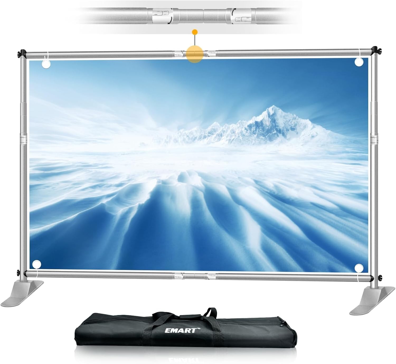 EMART 10×8 ft Heavy Duty Banner Backdrop Stand Kit Adjustable Frame for Step and