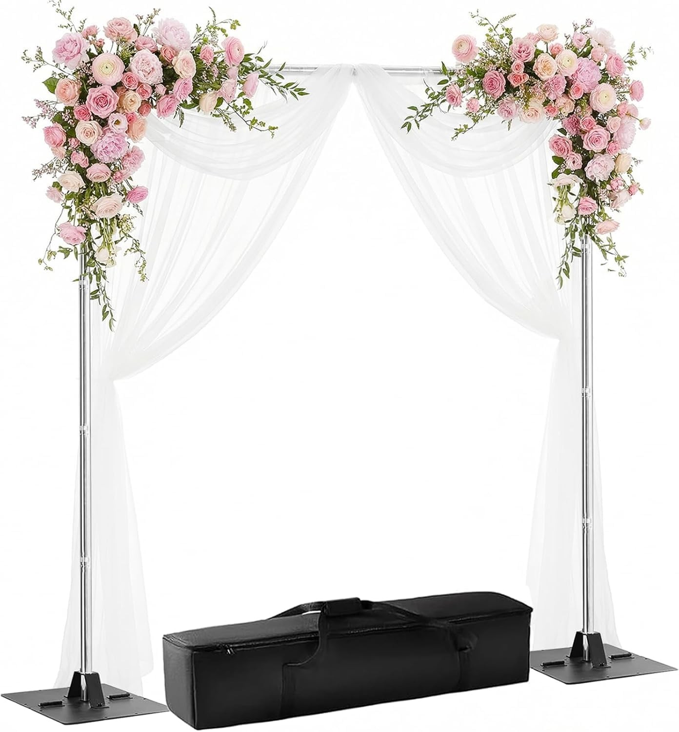 Heavy-Duty Tubular Background Stand Set, 12×10 Feet 12ft×10ft, Silver
