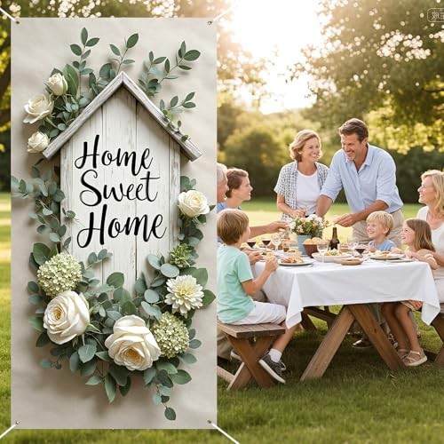Home Sweet Home Door Cover Housewarming Party Decorations Door Banner Welcome