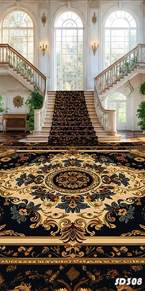 10’x20’CP Stairway Carpet Hall Scene Microfiber Fabric background backdrop SD308
