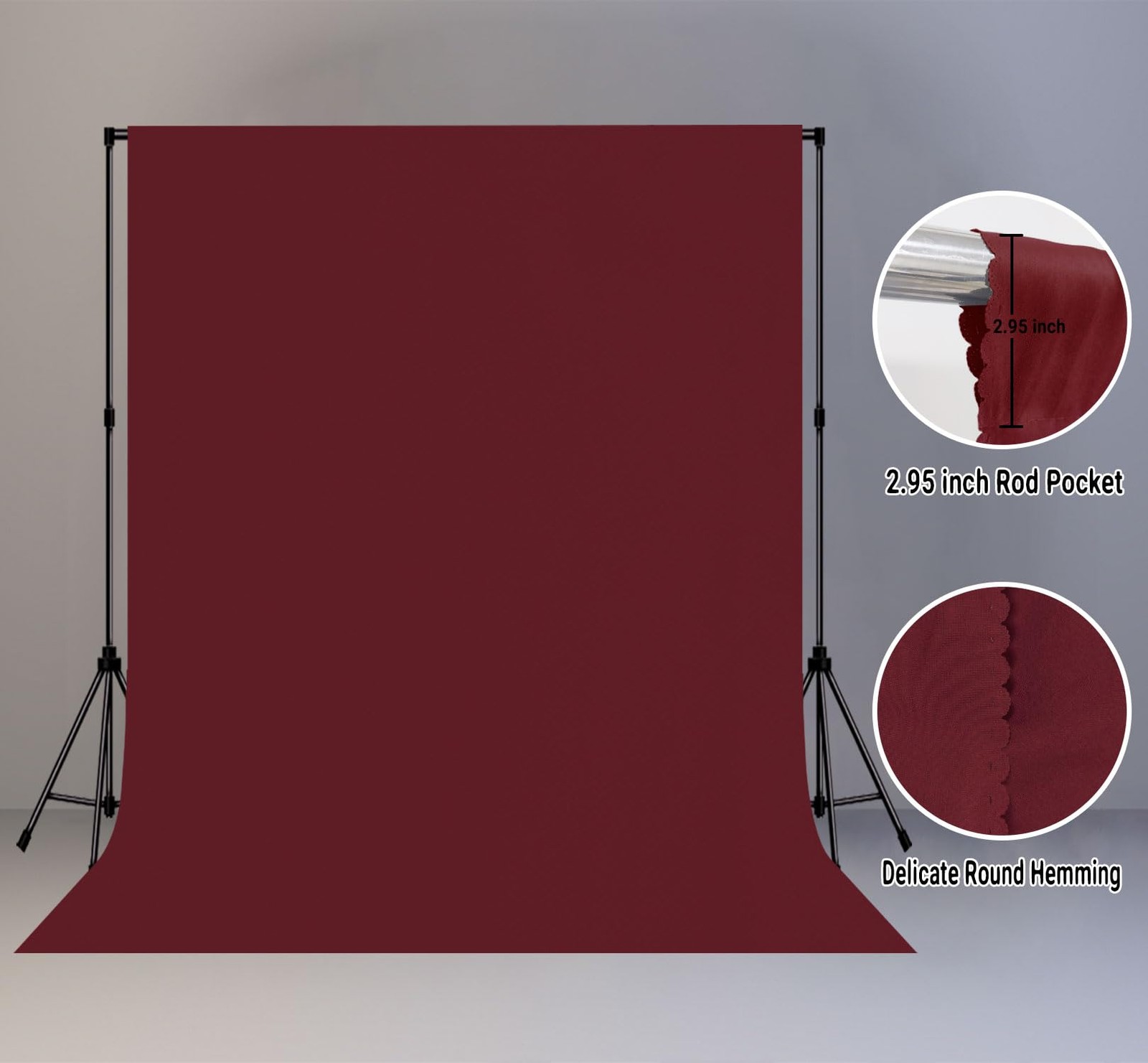 8x10FT Burgundy Wine Red Screen Backdrop for Photography Photo Booth Parties
